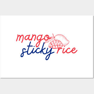 mango sticky rice - Thai red and blue - Flag color - with sketch Posters and Art